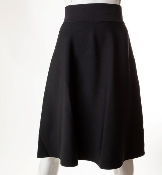 MELI 25 INCHES KNIT FLAIR SKIRT BLACK