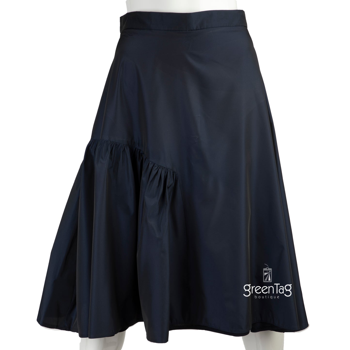 CARLUCCI TAFETTA SKIRT  NAVY