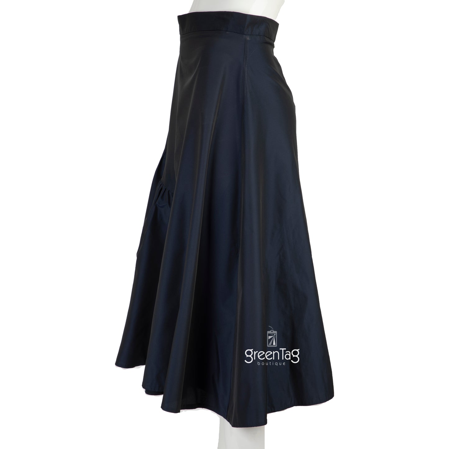 CARLUCCI TAFETTA SKIRT  NAVY