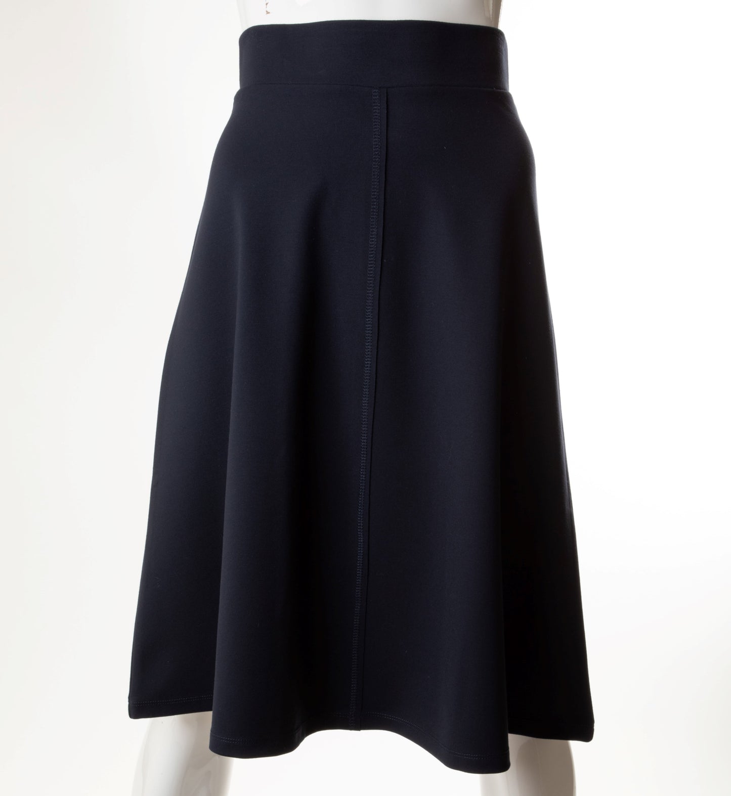 WEAR AND FLAIR  PONTE SKIRT W CENTER SEAM 25" NAVY