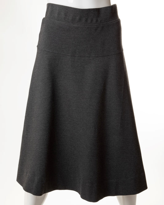 WEAR AND FLAIR PONTE FLAIR SKIRT WITH YOKE 27" & 29" GREY