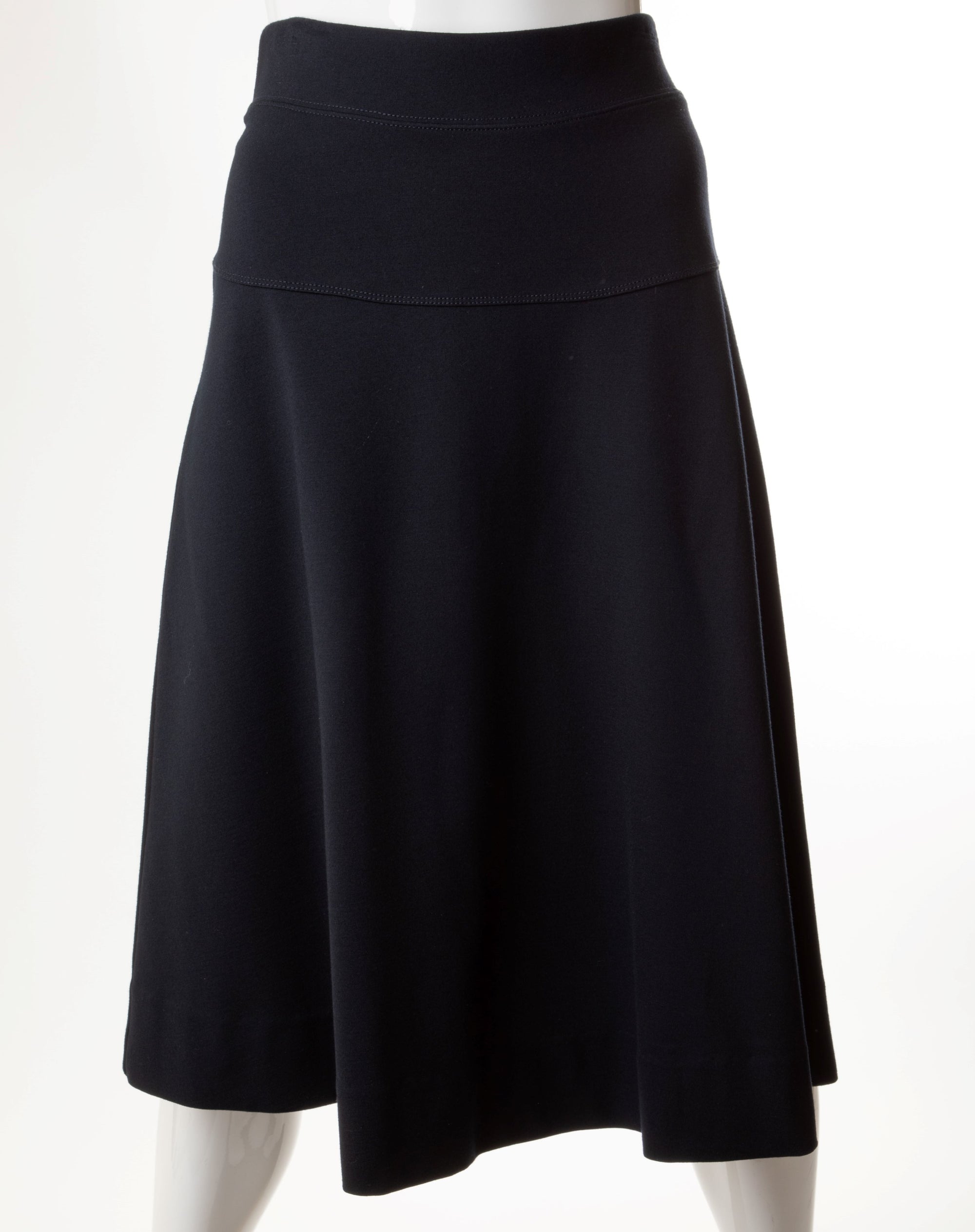 WEAR AND FLAIR PONTE FLAIR SKIRT WITH YOKE 27" & 29" NAVY